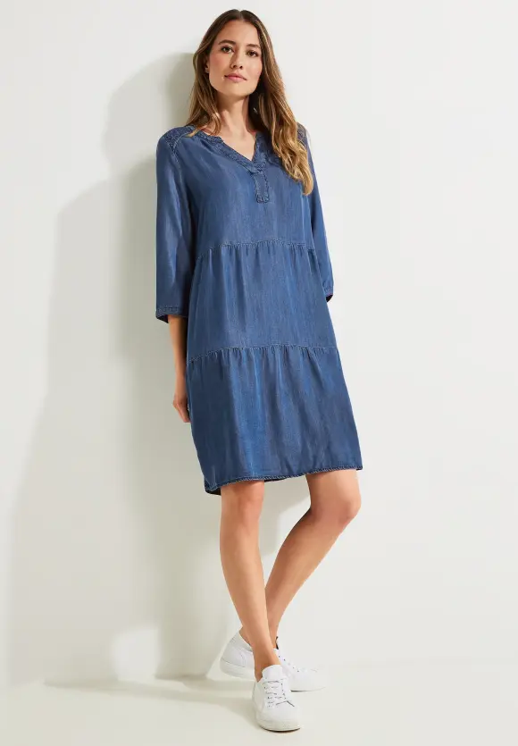 CECIL Lyocell Kleid mit Stickerei