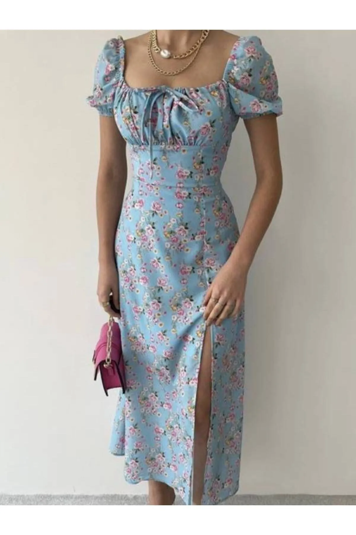 BENDİSTAR BUTİK  Kleid - Blau - A-Linie