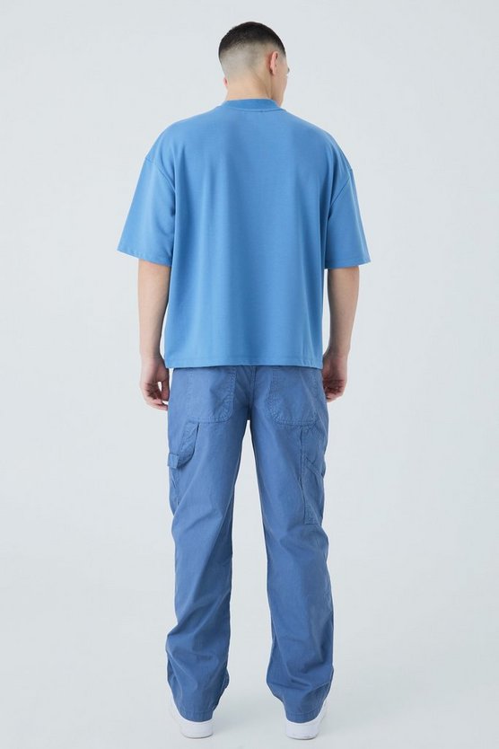 Kastiges Oversize Premium T-Shirt mit Stickerei