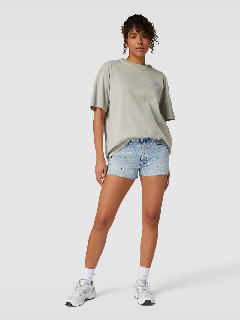 Jeansshorts mit Strasssteinbesatz in bleu