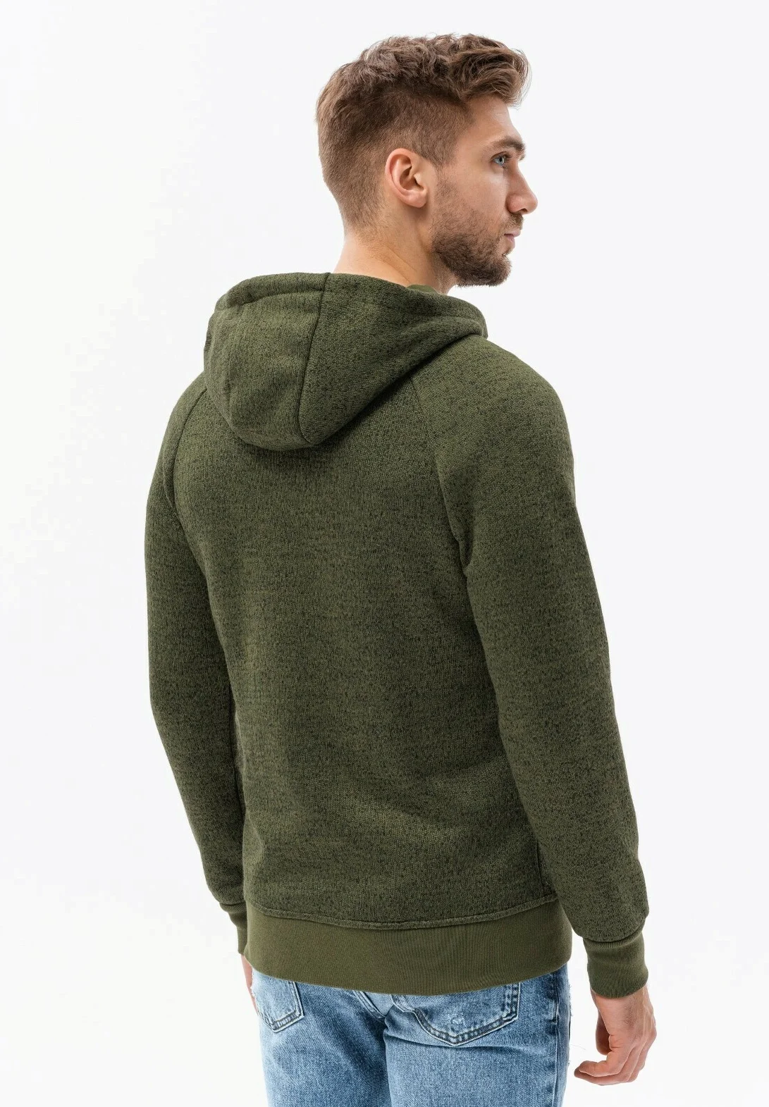 Sudadera con capucha y cremallera ombré