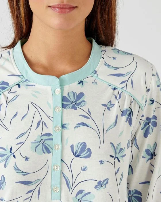 Chemise de nuit avec chauffe-épaules maille jersey Thermolactyl