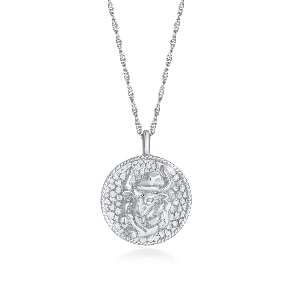 Elli Elli Collier Pièce de monnaie pour dames du zodiaque Taureau Tendance Astro antiq Bijoux