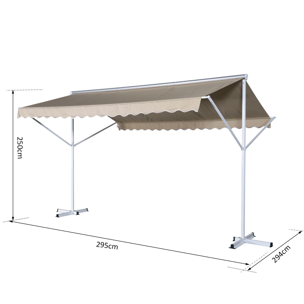 Outsunny Standmarkise, Creme 2,95x2,94m