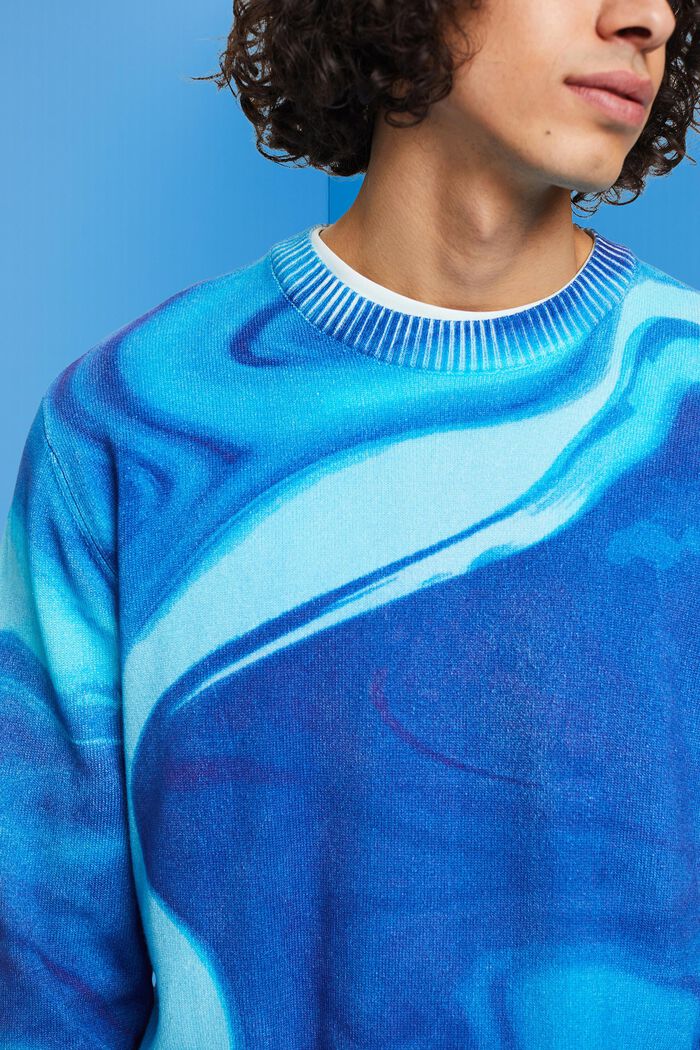 Gewebter Baumwollpullover mit Allover-Muster