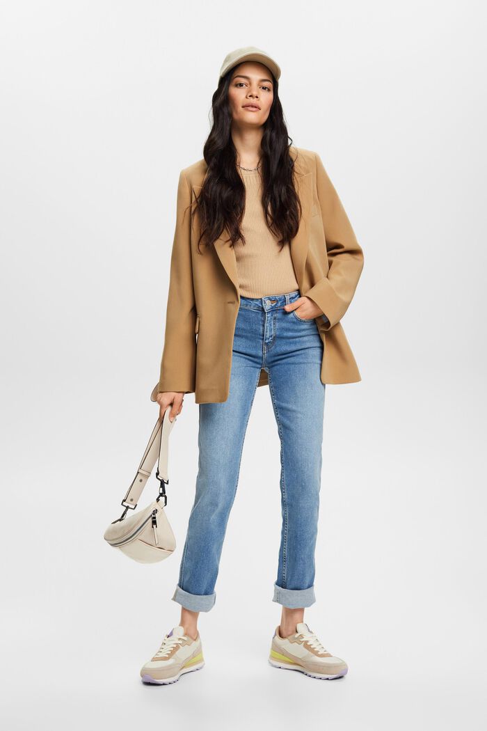 High-Rise-Jeans mit geradem Bein