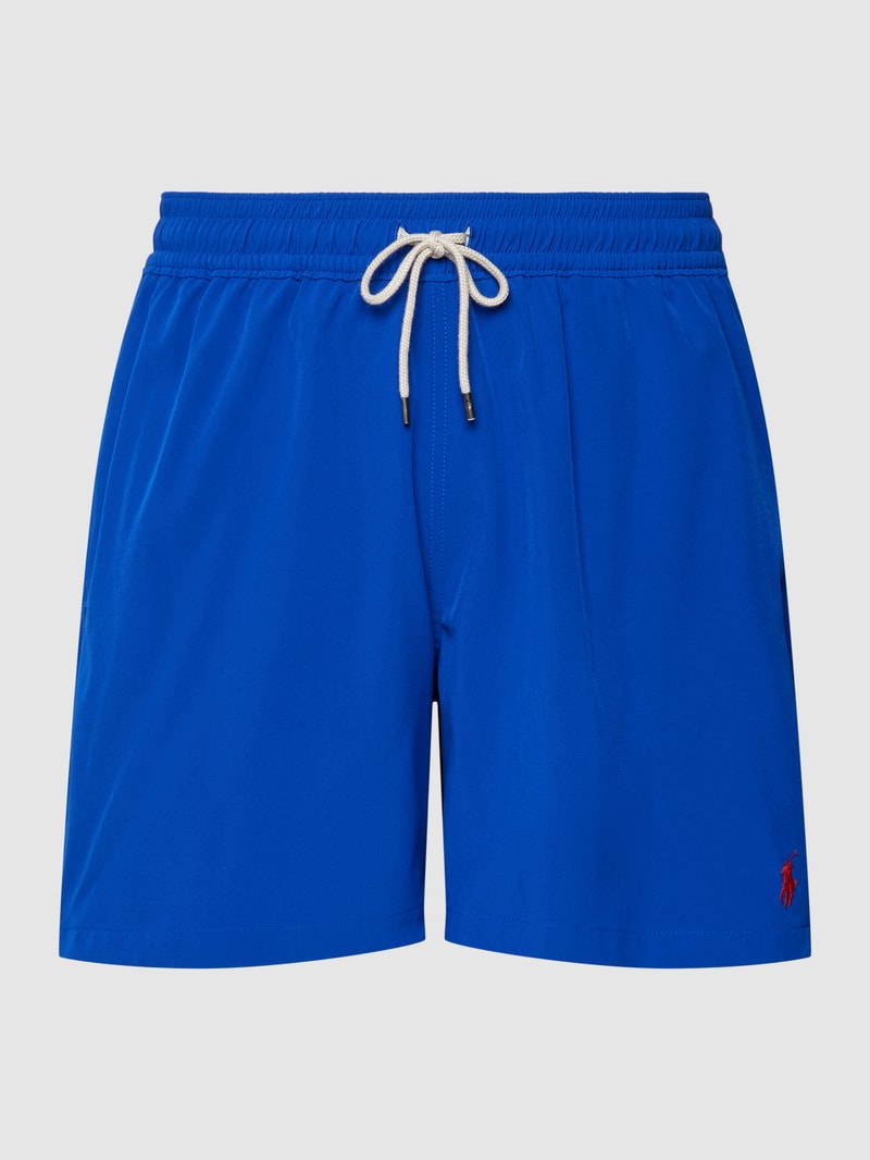 Badehose mit Logo-Stitching Modell 'TRAVELER' in royalblau