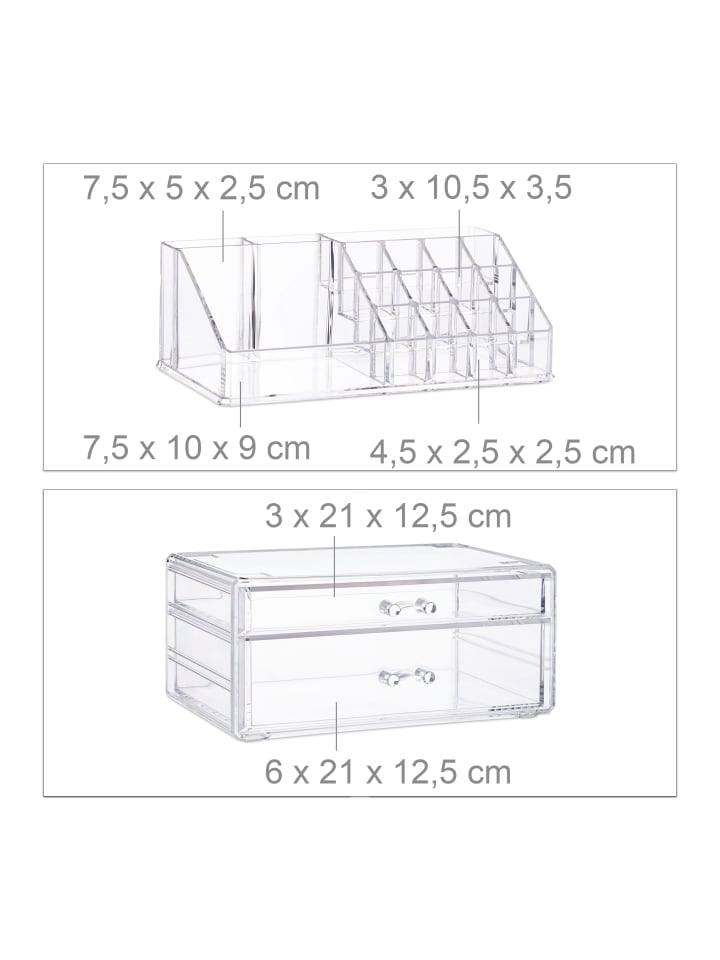 relaxdays Make Up Organizer in Transparent günstig kaufen onesize
