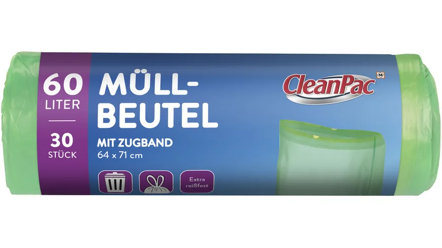 CleanPac Müllbeutel mit Zugband 60l