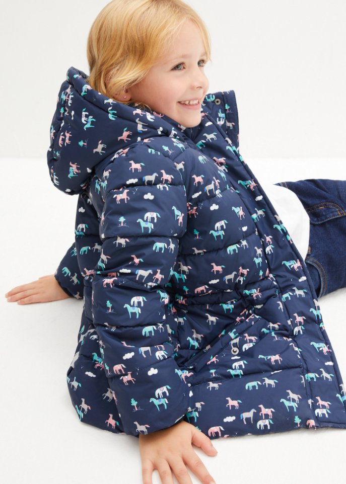 Mädchen Winterjacke mit Pferden, wasserabweisend und winddicht