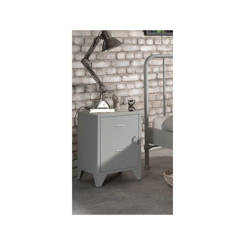 Table de chevet métal Bronxx gris