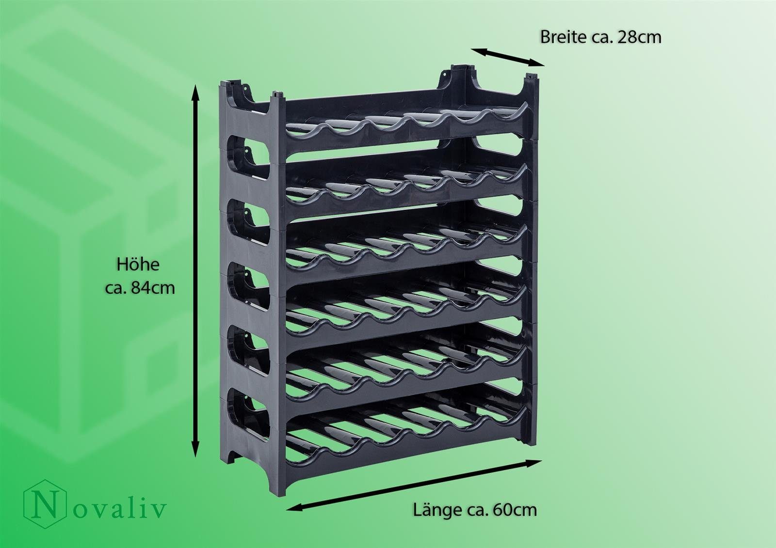 Novaliv Weinregal -, Spar-Set 6-tlg., Stapelbar,platzsparend, erweiterbar