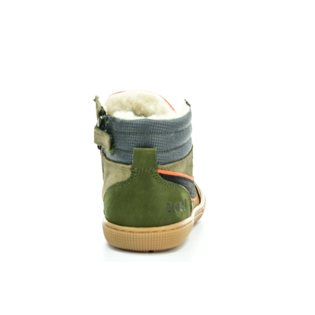 Koel4kids Danish Nappa Wool Khaki Winterbarfußschuhe