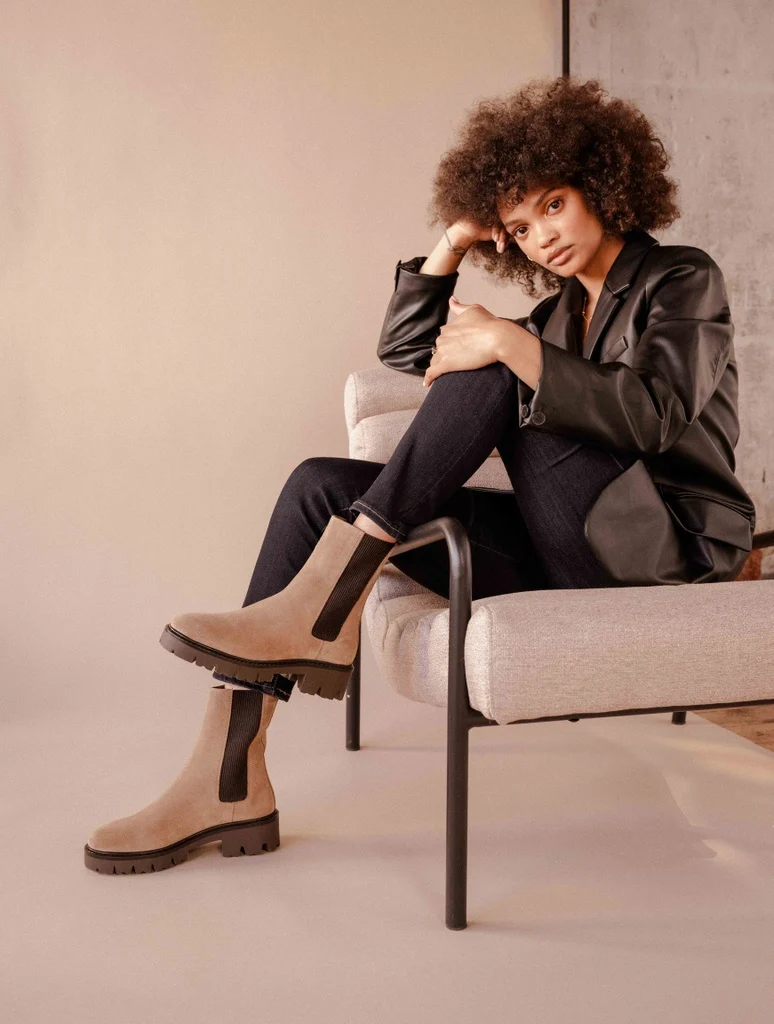 Ivy - Taupe Mohair & Marron