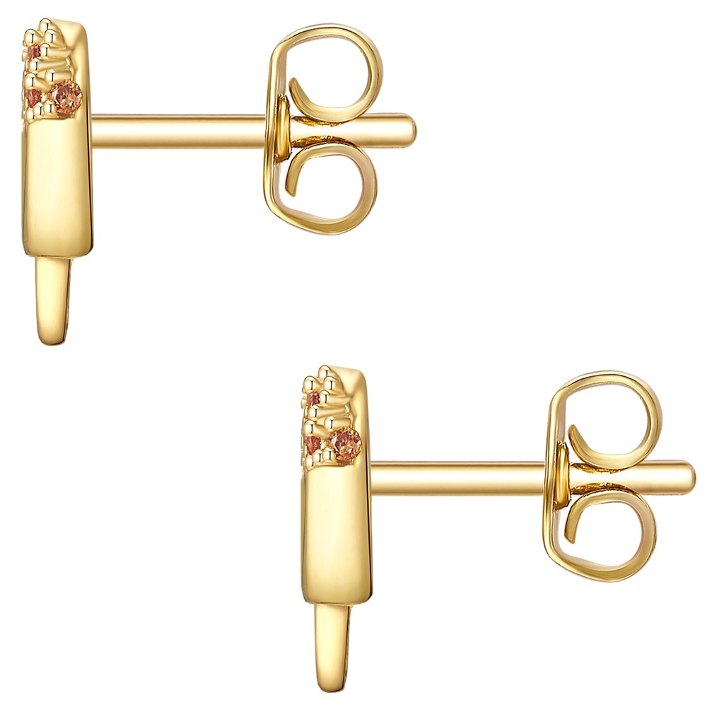 Glanzstücke München Puces d'oreilles en argent Popsicle Argent sterling Oxyde de zirconium (CZ) en Or Boucles d'oreilles