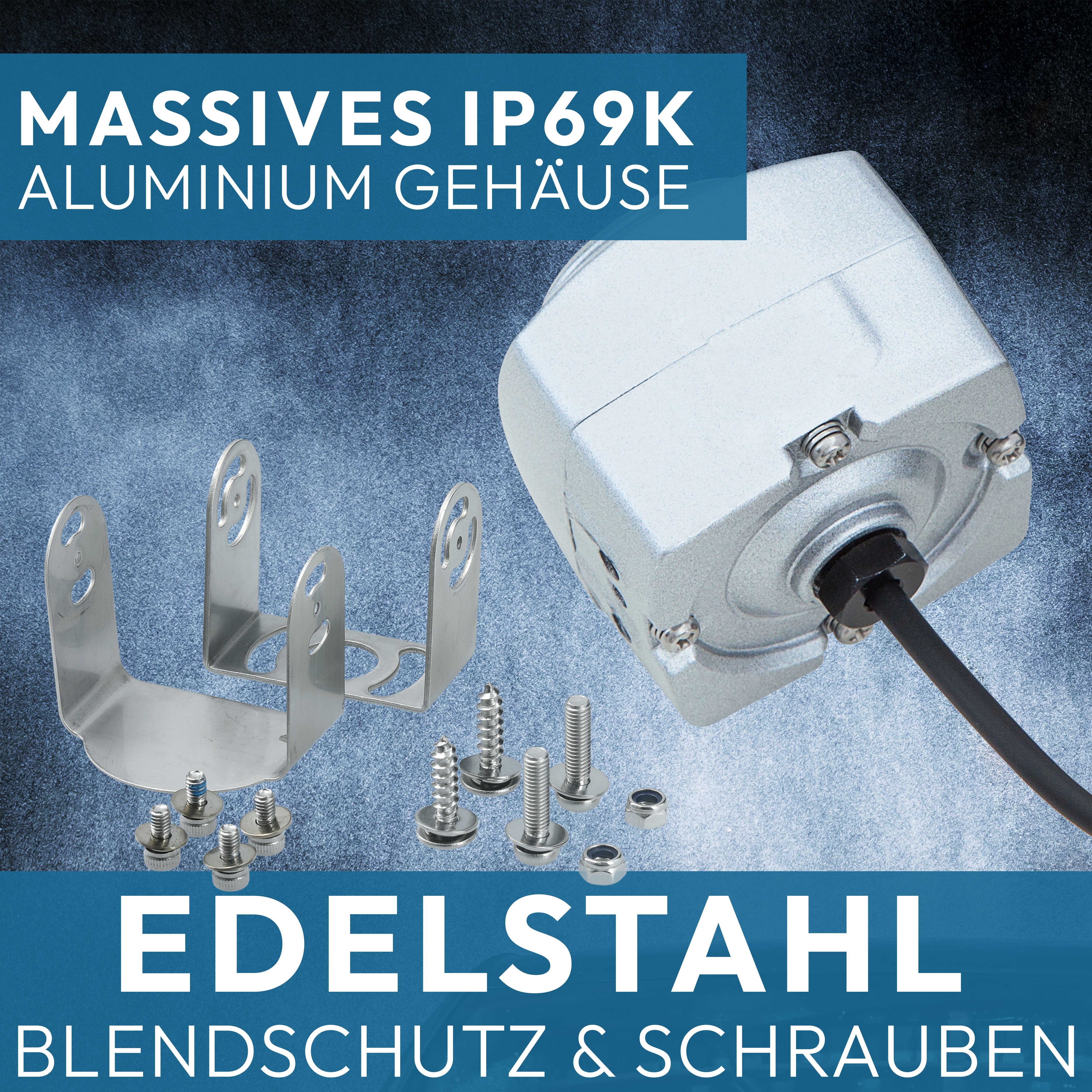 VSG24 IP69K EXPERT Robuste Schwerlast Rückfahrkamera mit FULL HD Auflösung Rückfahrkamera (Nachtsicht, 12V, HD-1080P, 155° Blickwinkel, Wohnmobil, LKW)