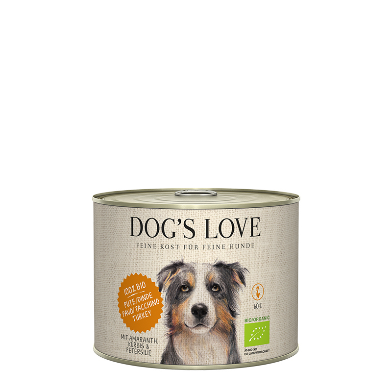 DOG'S LOVE Hundenassfutter DOG'S LOVE BIO 6x200g Pute mit Amaranth & Kürbis