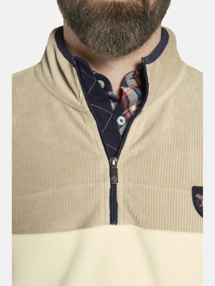 Charles Colby Fleece-Sweatshirt DUKE DILLEN in wollweiß günstig kaufen