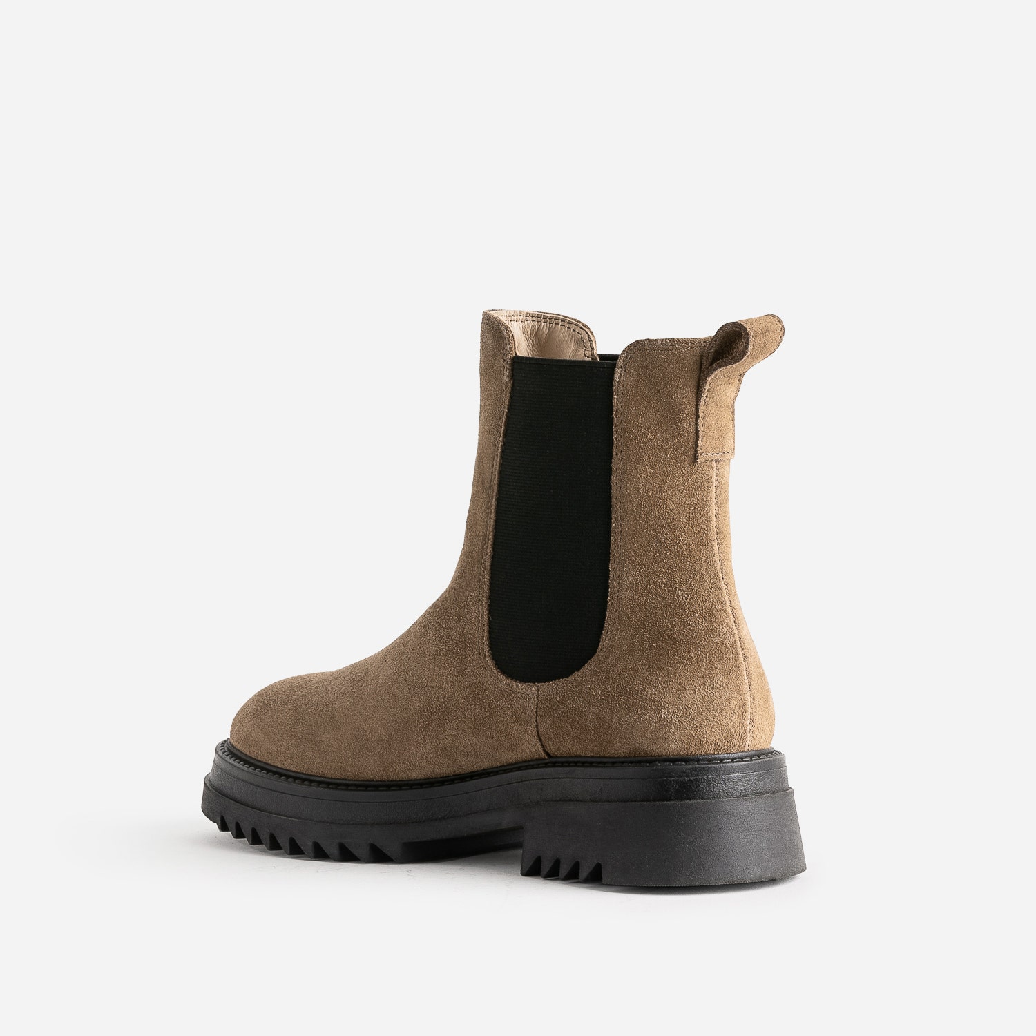 Chelsea boots TEXTO beige foncé en cuir velours