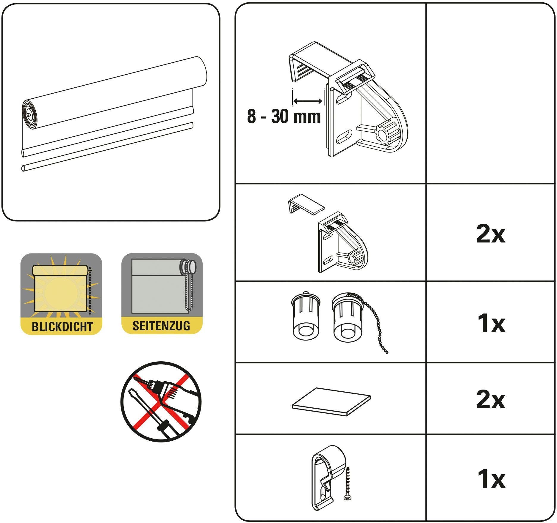 Seitenzugrollo, GARDINIA, Lichtschutz, freihängend, Klemmfix, Easyfix Tageslicht Rollo Digiprint Dekor