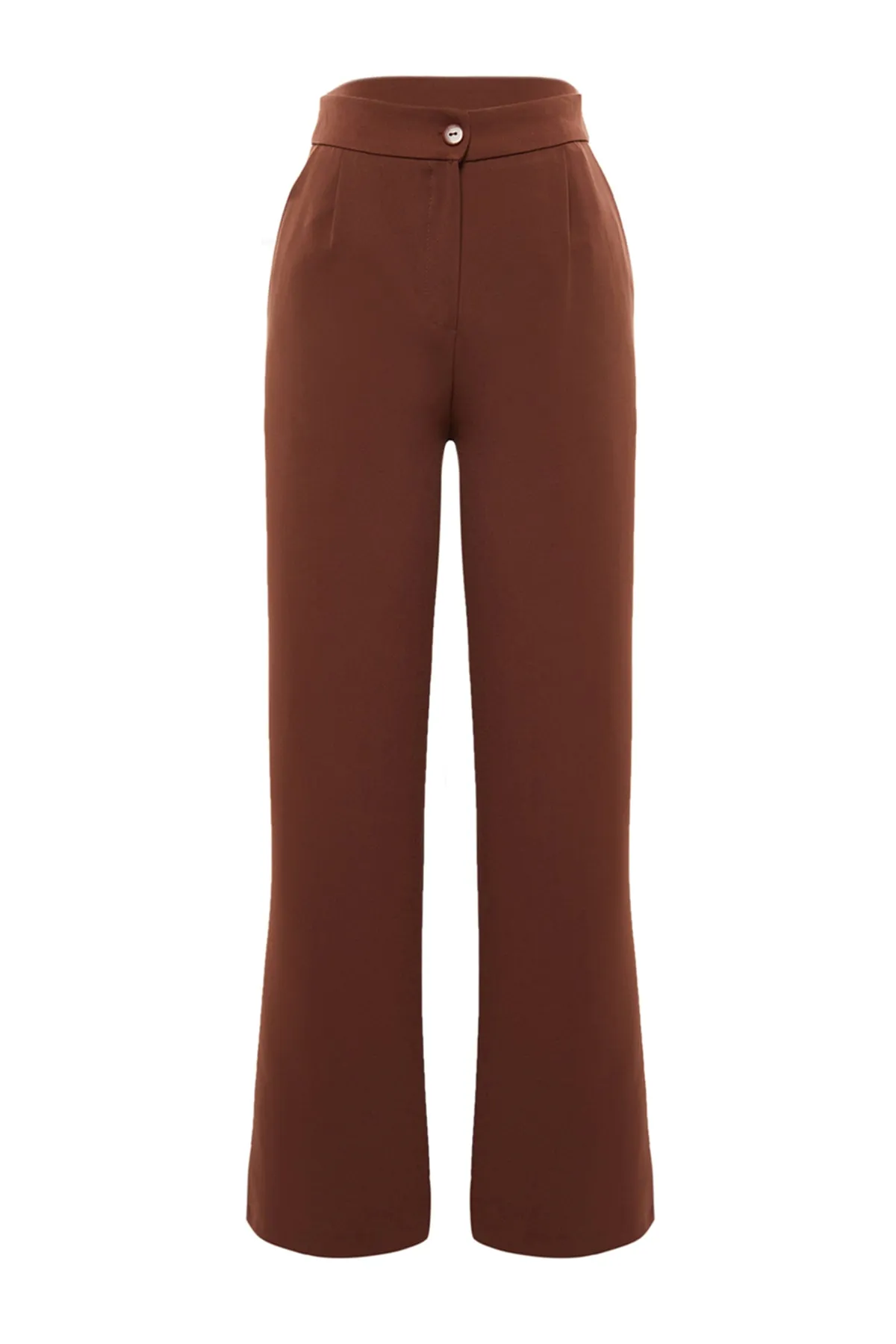 Trendyol Collection  Braune Hose mit weitem Bein TWOAW22PL0139