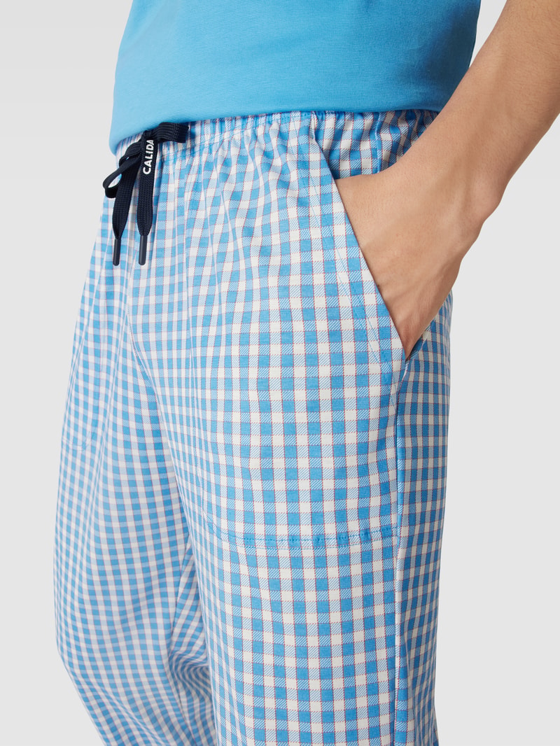 Pyjama-Hose mit Allover-Muster Modell 'REMIX SLEEP PJ' in türkis