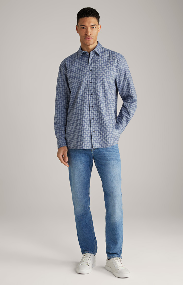 Hemd Hale in Blau gemustert