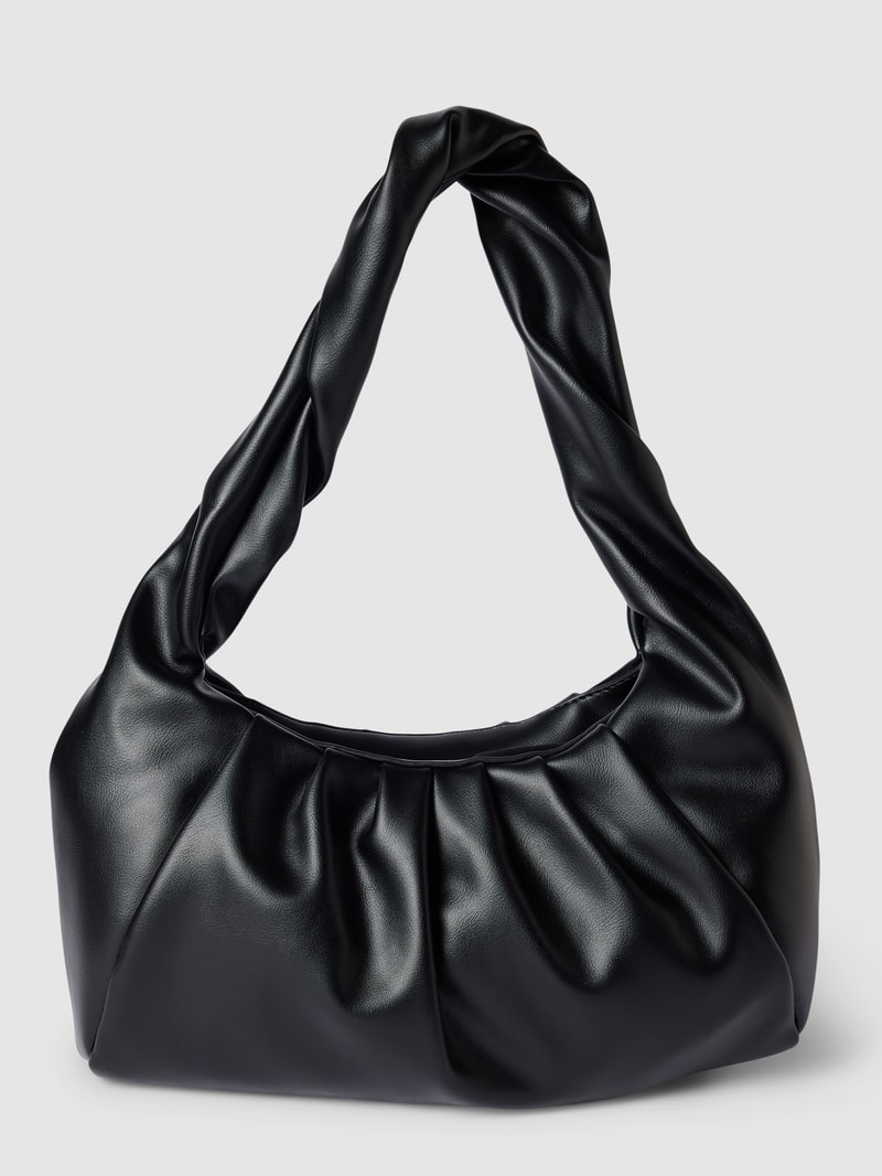 Shoulder Bag mit gelegten Falten Modell 'LAKE' in schwarz