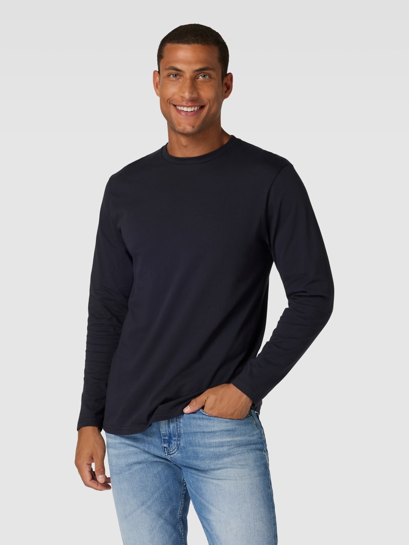 Longsleeve mit Rundhalsausschnitt in marineblau