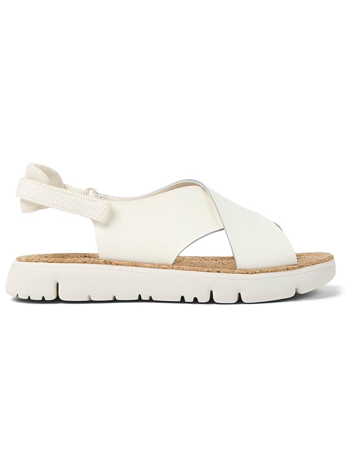 Camper Leder-Sandalen in Weiß günstig kaufen