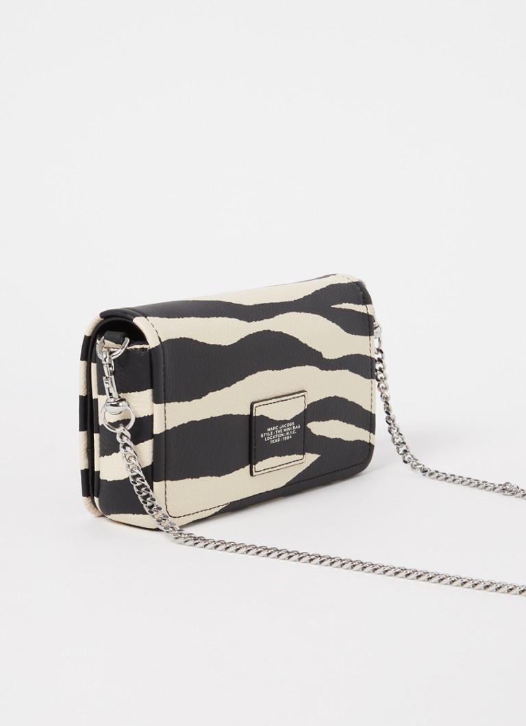 Geantă de umăr Marc Jacobs The Snapshot din piele cu imprimeu zebră