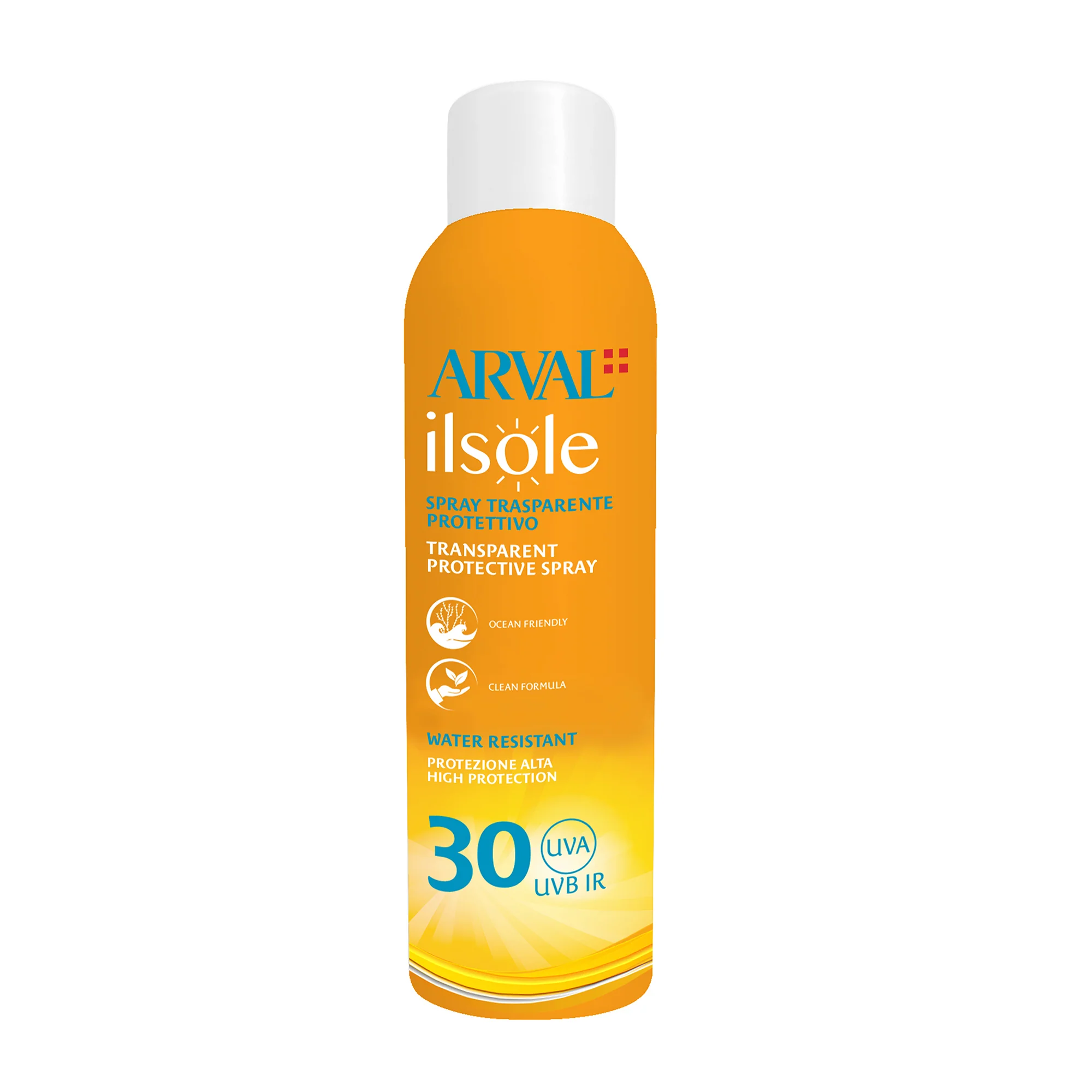 „Ilsole“ skaidrus apsauginis purškiklis nuo saulės SPF30 – itin stiprią apsaugą suteikiantis kūno purškiklis nuo saulės.
