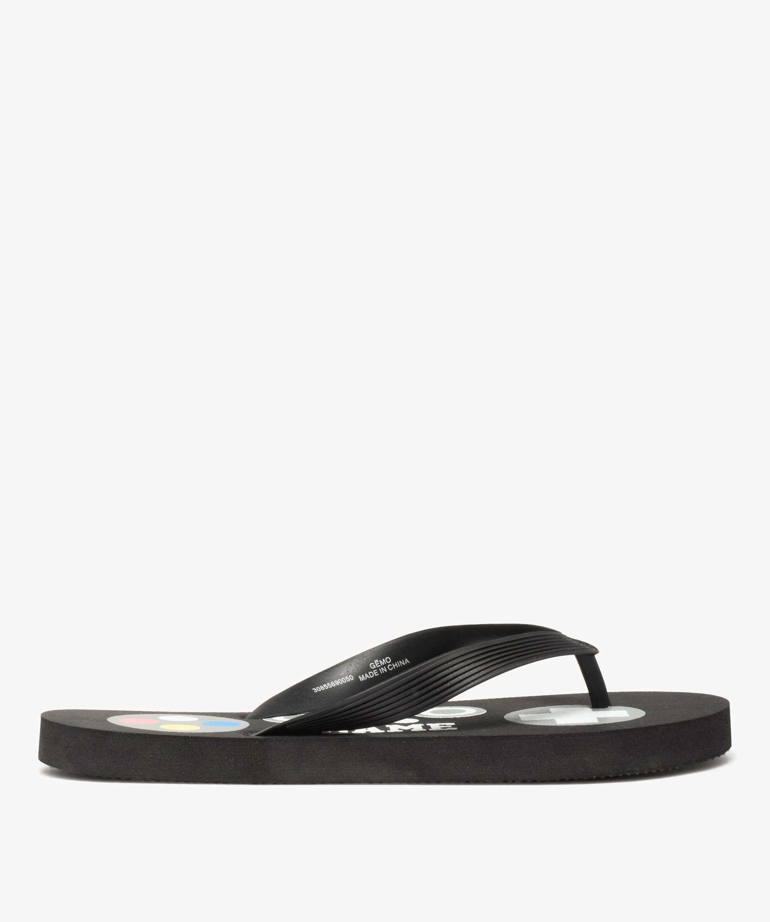 Tongs Garçon imprimées console de jeu noir | GEMO