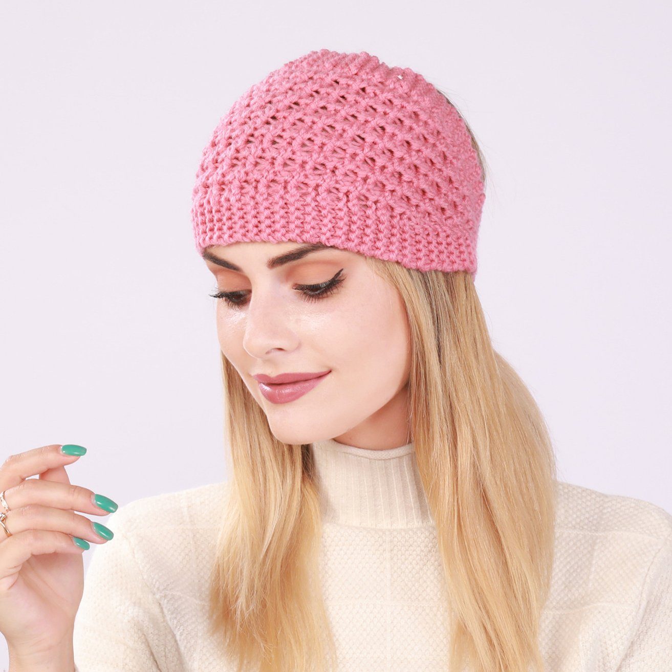 HOHEA H Haarband Haarband damen winterhaarband schminkenhaarband mädchen, 1-tlg., Burious Haarband, rosa Haare, dunkelgrau (2 Stücke), haarband mädchenhaarband kosmetikCompile hairband