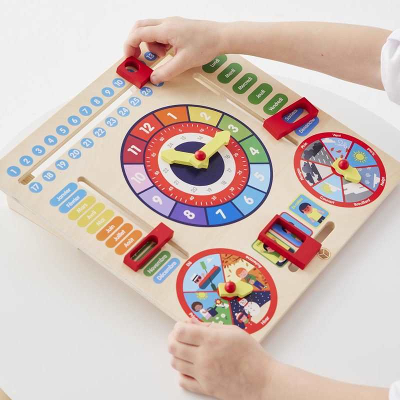 Horloge calendrier en bois Oxybul