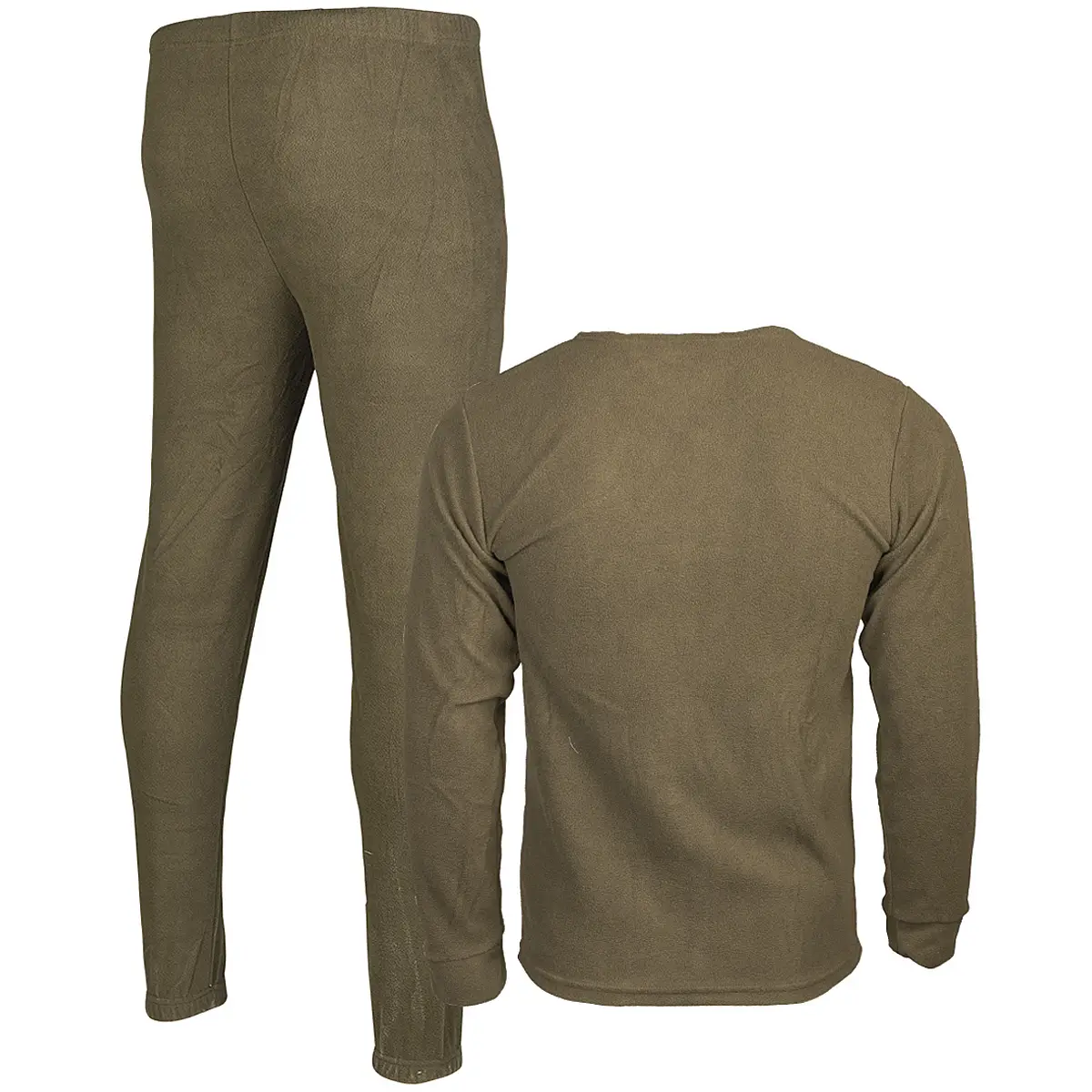 Unterwäsche Thermofleece Rundhals oliv