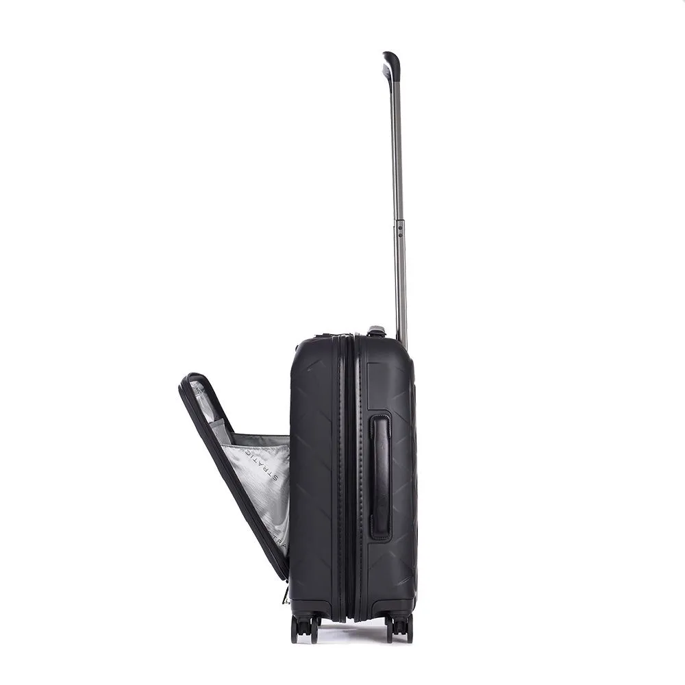 Stratic Leather&More - Hartschalen-Koffer S (mit Vortasche) - Matt Black