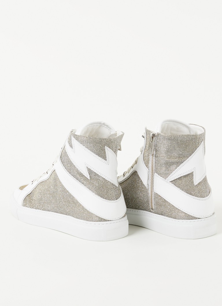 Zadig&Voltaire  1747 High Flash sneaker met leren details en lurex