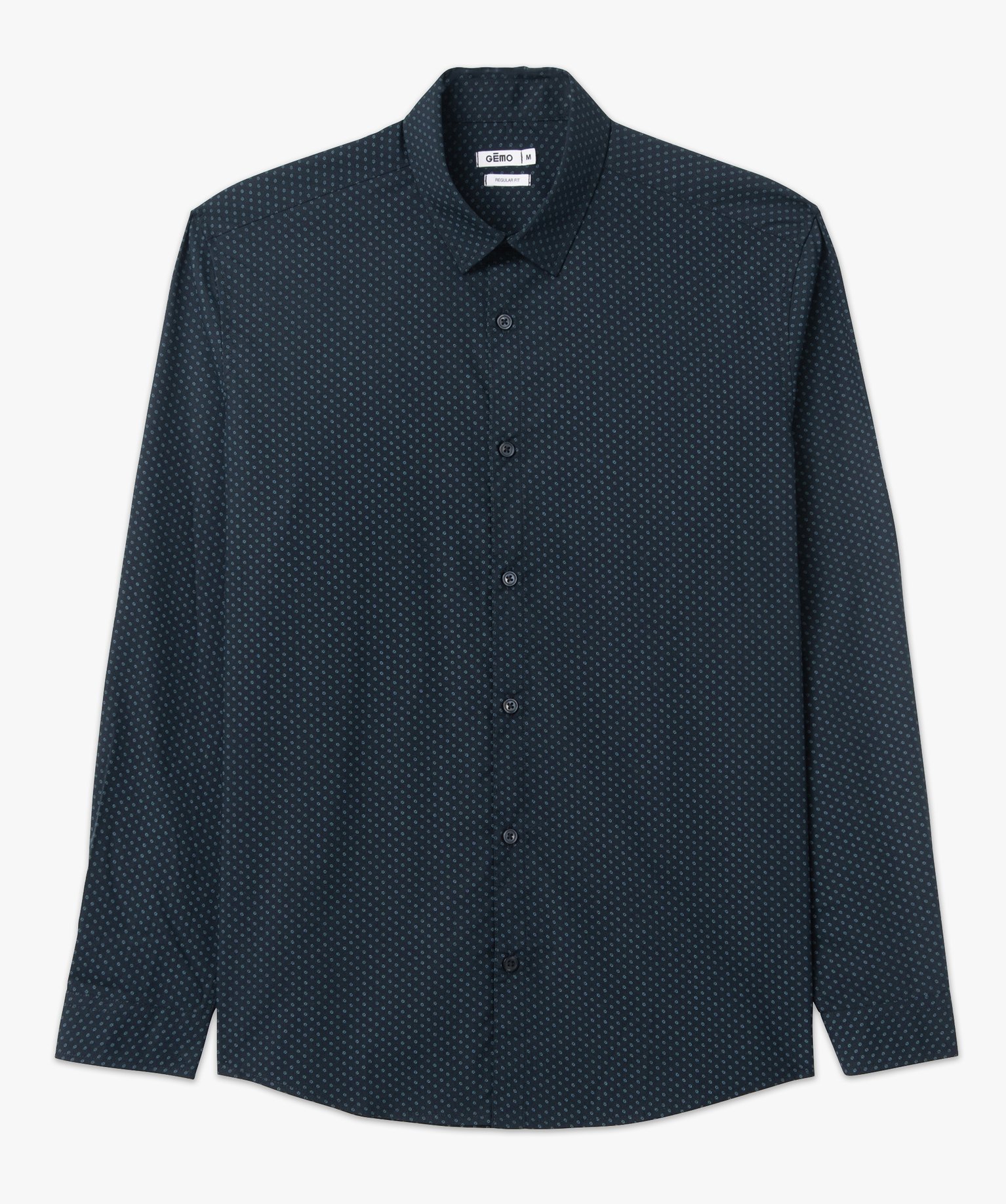 Chemise manches longues à micro-motifs homme imprime | GEMO