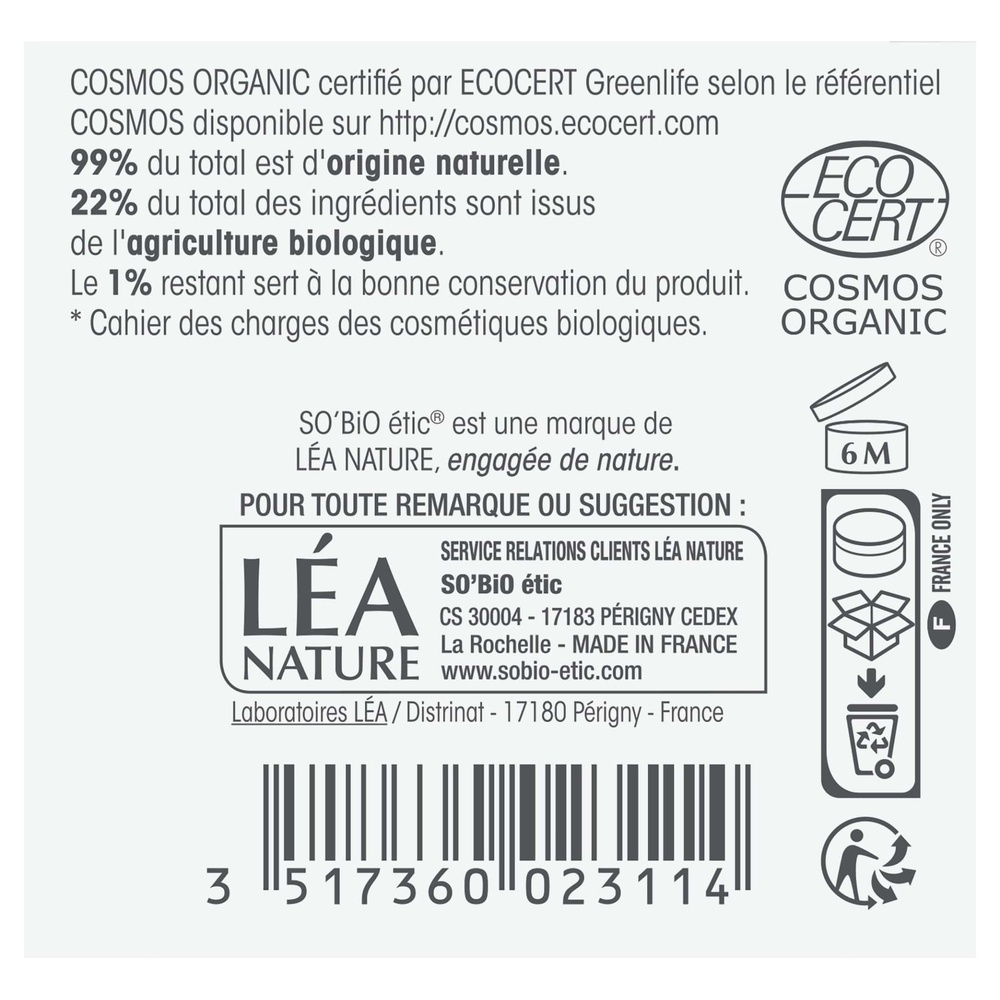LÉA NATURE SO BiO étic Crème nutritive Perles d'Argan, Précieux Argan Peaux Matures Crème nutritive