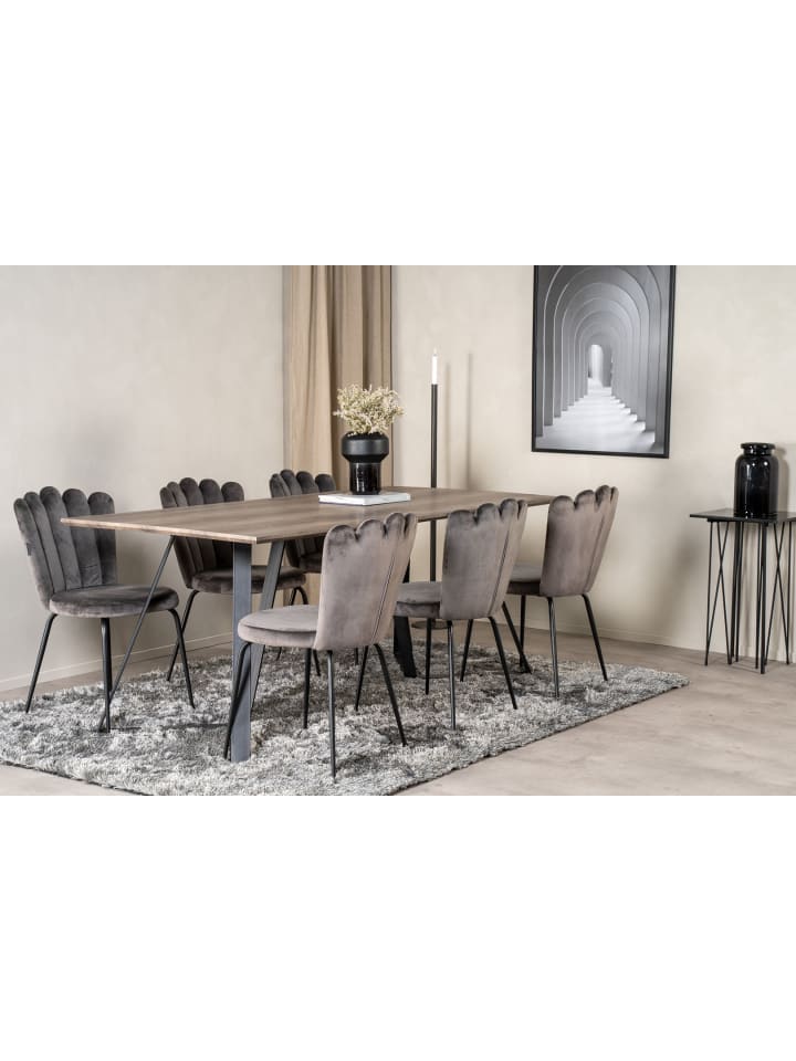 ebuy24 Essgruppe Marina 6 (7-teilig) Grau 90 x 180 cm günstig kaufen onesize