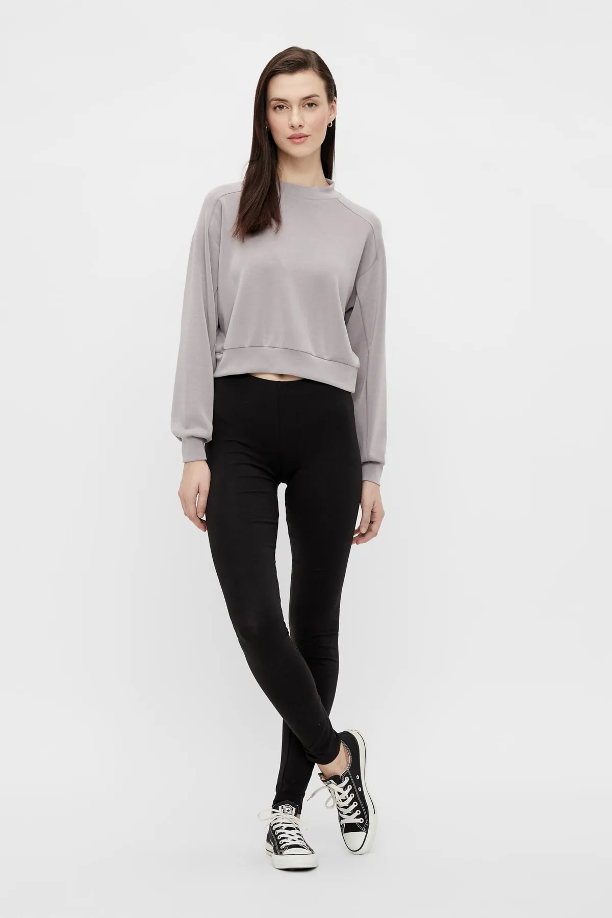 PIECES  Leggings - Schwarz - Mittlerer Bund