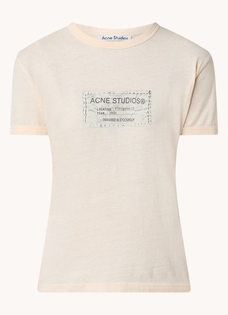 Tričko Acne Studios s potiskem loga a strečem