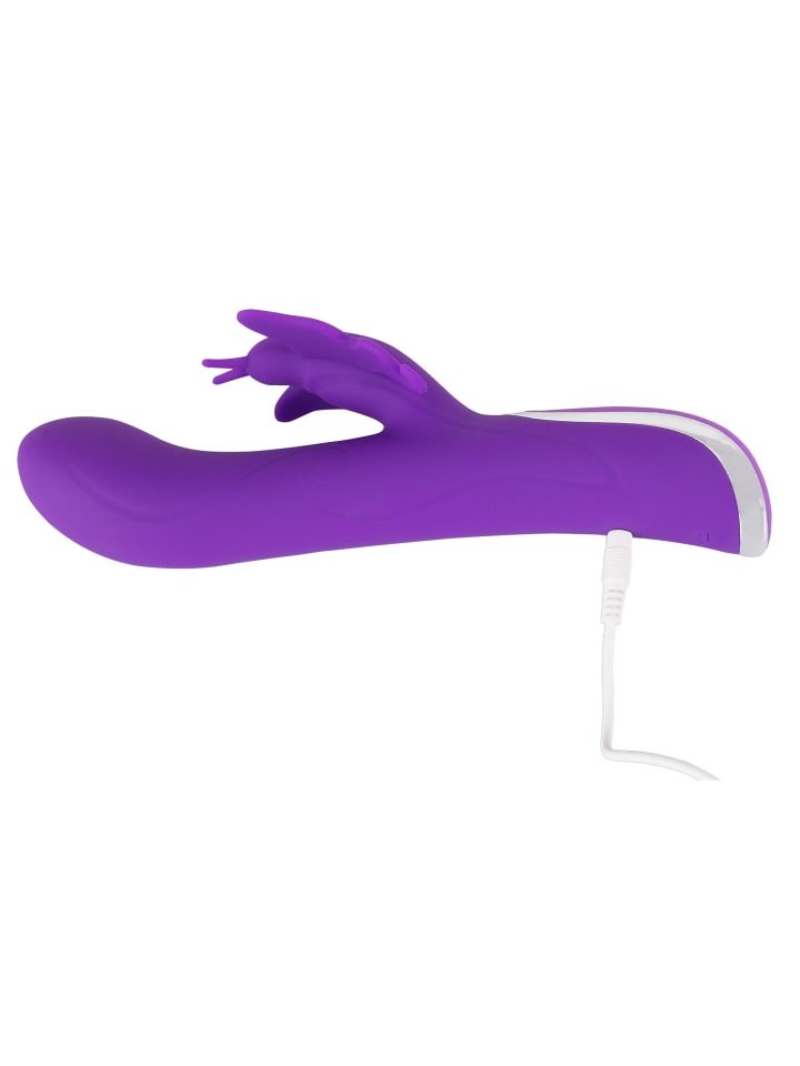 Sweet Smile Vibrator mit Klitorisreizer und Rotation Rechargeable Rotating Vibrator in lila günstig kaufen 23 cm
