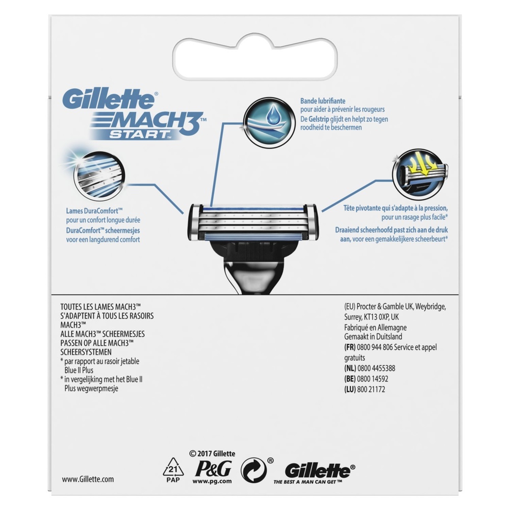 gillette Gillette Mach3 Start Lames De Rasoir x 8 Lames de Rasoir