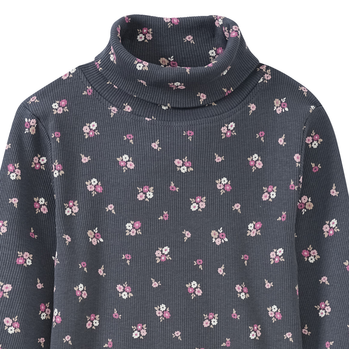 Mädchen Rollkragenshirt mit floralem Print