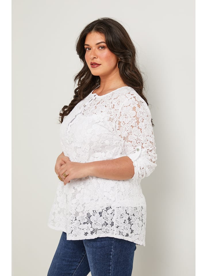 Curvy Lady Bluse in Weiß günstig kaufen