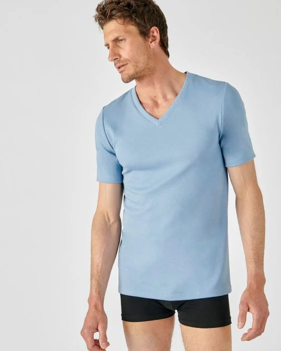 Tee-shirt double face col V Thermolactyl
