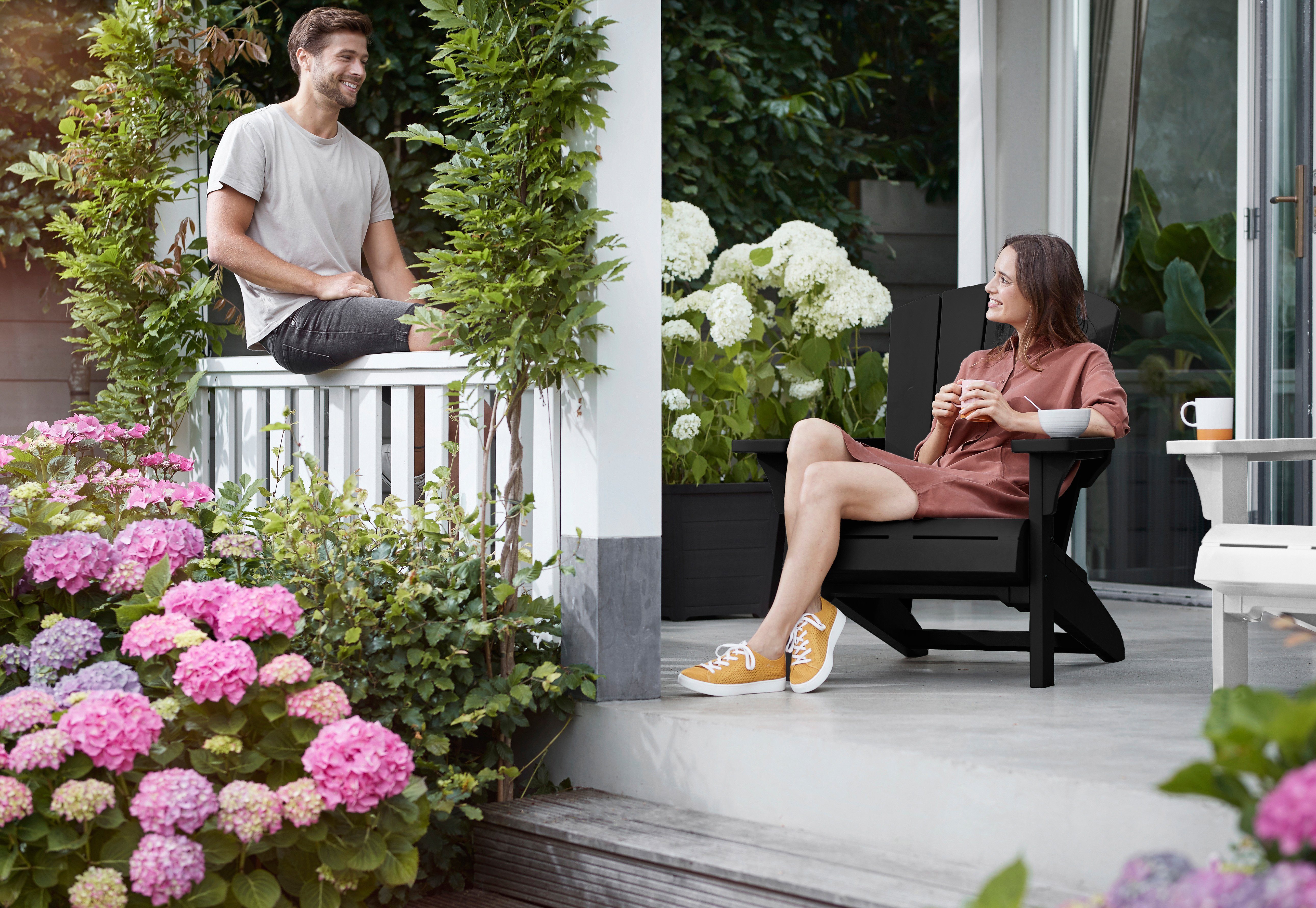 Keter Gartensessel Keter Adirondack Troy Gartensessel, Strandstuh, Loungestuhl, 1x Gartensessel