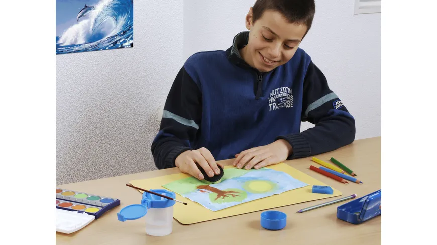 Läufer Schwammdose farblich sortiert
